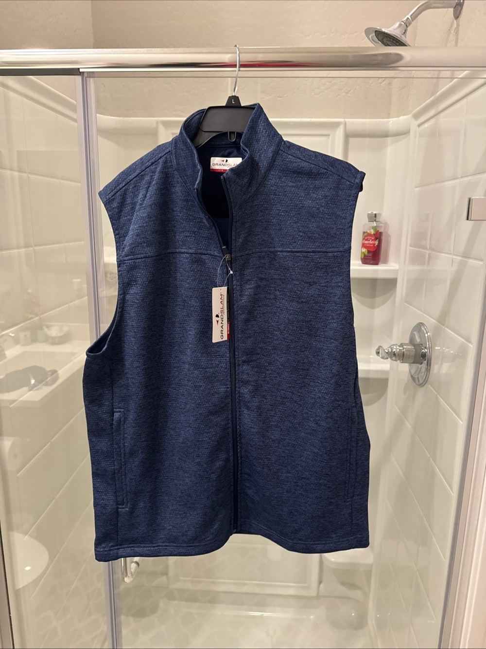 Grand Slam Men's Dark Blue Full-Zip Performance Vest
